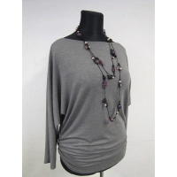 Tunika Amaya kimono nietoperz dla puszystej - szary melanż